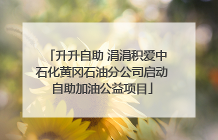 升升自助 涓涓积爱中石化黄冈石油分公司启动自助加油公益项目
