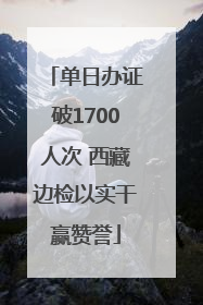 单日办证破1700人次 西藏边检以实干赢赞誉