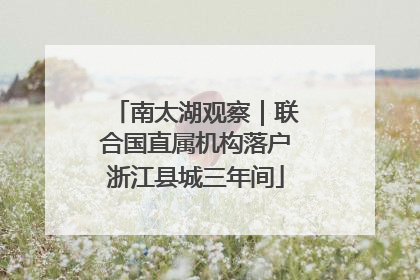 南太湖观察｜联合国直属机构落户浙江县城三年间
