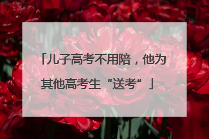 儿子高考不用陪，他为其他高考生“送考”