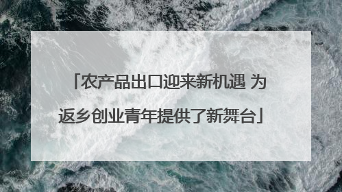 农产品出口迎来新机遇 为返乡创业青年提供了新舞台