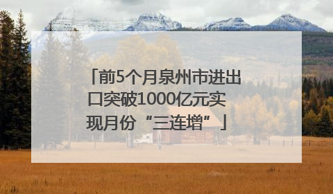 前5个月泉州市进出口突破1000亿元实现月份“三连增”