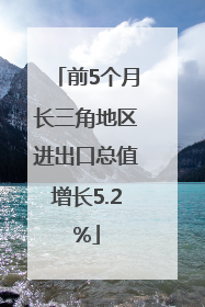 前5个月长三角地区进出口总值增长5.2%