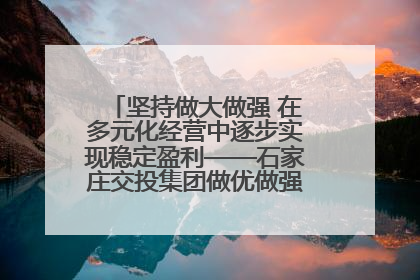 坚持做大做强 在多元化经营中逐步实现稳定盈利——石家庄交投集团做优做强典型报道之三