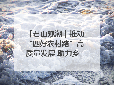 君山观潮｜推动“四好农村路”高质量发展 助力乡村振兴出新彩