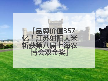 品牌价值357亿！江苏射阳大米斩获第八届上海农博会双金奖