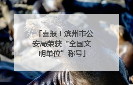 喜报！滨州市公安局荣获“全国文明单位”称号