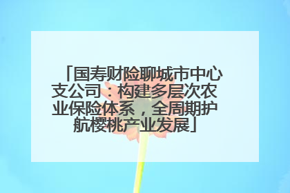 国寿财险聊城市中心支公司：构建多层次农业保险体系，全周期护航樱桃产业发展
