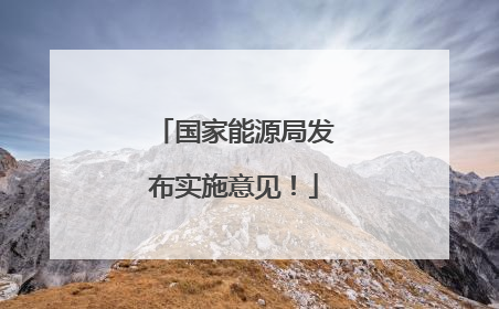 国家能源局发布实施意见！