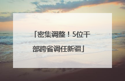 密集调整！5位干部跨省调任新疆