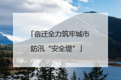 宿迁全力筑牢城市防汛“安全堤”