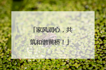 家风润心，共筑和谐黄桥！