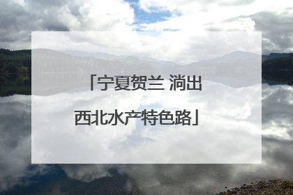 宁夏贺兰 淌出西北水产特色路