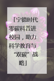 宁德时代零碳科普进校园，助力科学教育与“双碳”战略