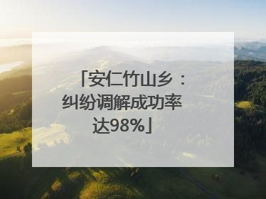 安仁竹山乡：纠纷调解成功率达98%