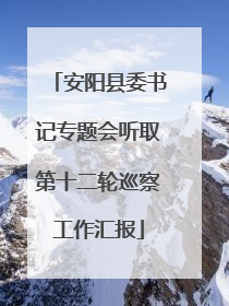 安阳县委书记专题会听取第十二轮巡察工作汇报
