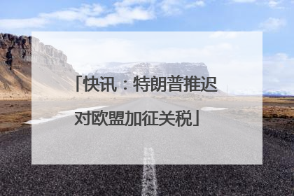 快讯：特朗普推迟对欧盟加征关税