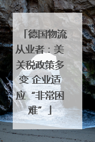 德国物流从业者：美关税政策多变 企业适应“非常困难”