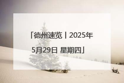 德州速览丨2025年5月29日 星期四