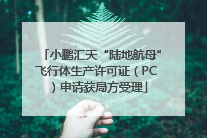 小鹏汇天“陆地航母”飞行体生产许可证（PC）申请获局方受理