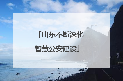 山东不断深化智慧公安建设