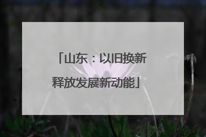 山东：以旧换新释放发展新动能