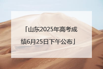 山东2025年高考成绩6月25日下午公布