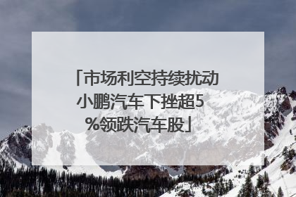 市场利空持续扰动 小鹏汽车下挫超5%领跌汽车股