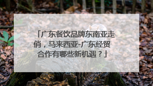 广东餐饮品牌东南亚走俏，马来西亚-广东经贸合作有哪些新机遇？
