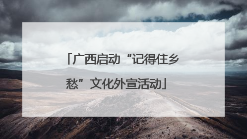 广西启动“记得住乡愁”文化外宣活动