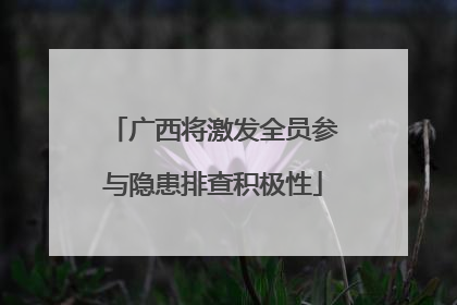 广西将激发全员参与隐患排查积极性