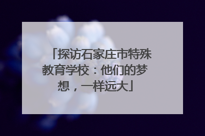 探访石家庄市特殊教育学校：他们的梦想，一样远大