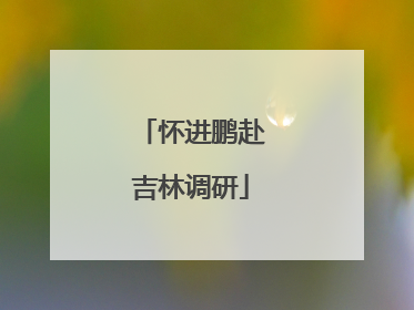 怀进鹏赴吉林调研