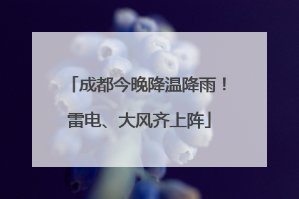 成都今晚降温降雨！雷电、大风齐上阵