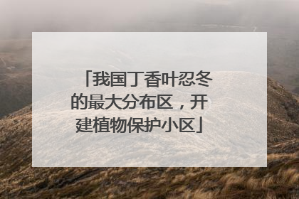 我国丁香叶忍冬的最大分布区，开建植物保护小区