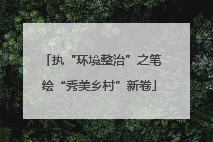 执“环境整治”之笔 绘“秀美乡村”新卷