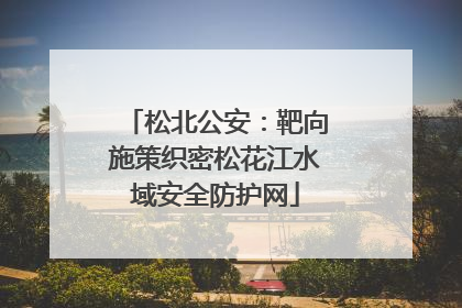 松北公安：靶向施策织密松花江水域安全防护网