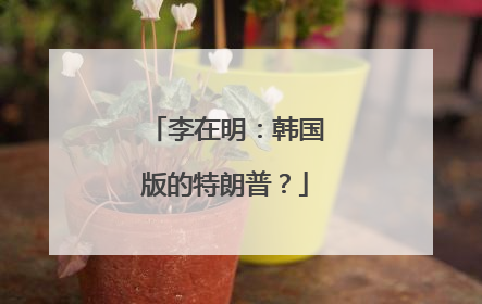 李在明：韩国版的特朗普？