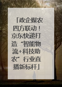 政企媒农四方联动！京东快递打造“智能物流+科技助农”行业直播新标杆