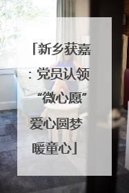 新乡获嘉：党员认领“微心愿” 爱心圆梦暖童心