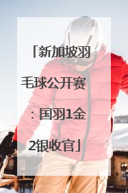 新加坡羽毛球公开赛：国羽1金2银收官