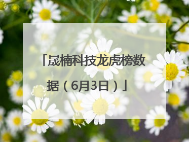 晟楠科技龙虎榜数据（6月3日）