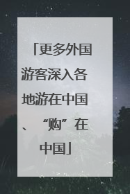 更多外国游客深入各地游在中国、“购”在中国