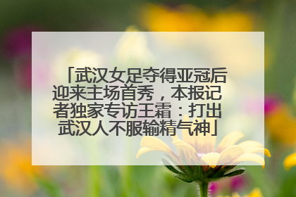 武汉女足夺得亚冠后迎来主场首秀，本报记者独家专访王霜：打出武汉人不服输精气神