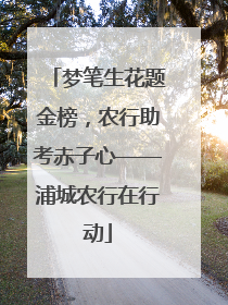 梦笔生花题金榜，农行助考赤子心——浦城农行在行动