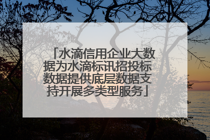 水滴信用企业大数据为水滴标讯招投标数据提供底层数据支持开展多类型服务
