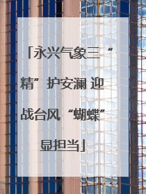 永兴气象三“精”护安澜 迎战台风“蝴蝶”显担当
