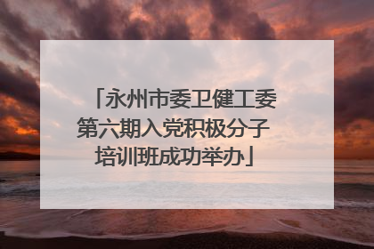 永州市委卫健工委第六期入党积极分子培训班成功举办