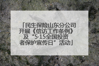 民生保险山东分公司开展《信访工作条例》及“5·15全国投资者保护宣传日”活动