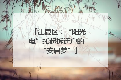 江夏区：“阳光电”托起拆迁户的“安居梦”